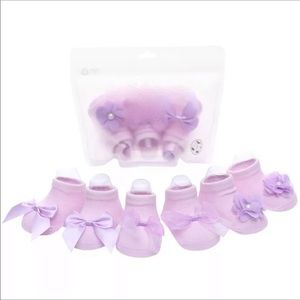 3 Pairs/Lot Lace Bow Flower Baby Socks Anti-Slip